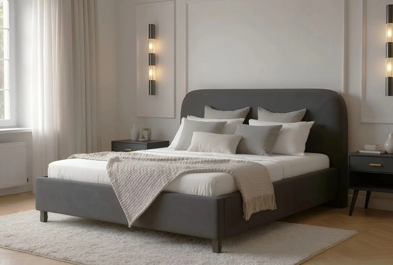 Кровать Fabrik Home Lush 160x200 (Тёмно-серый)