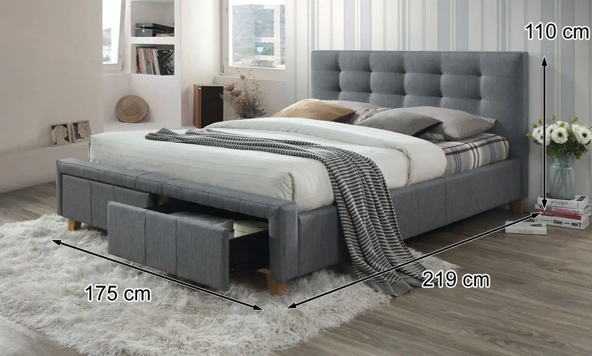 Кровать Signal Ascot 160x200 (Gray/Oak) - 2
