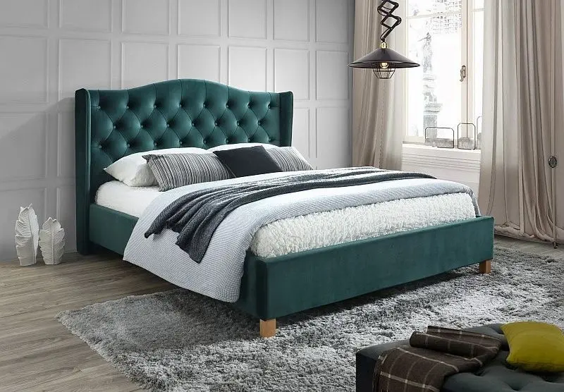 Кровать Signal Aspen Velvet 140x200 (Green/Oak) - 3