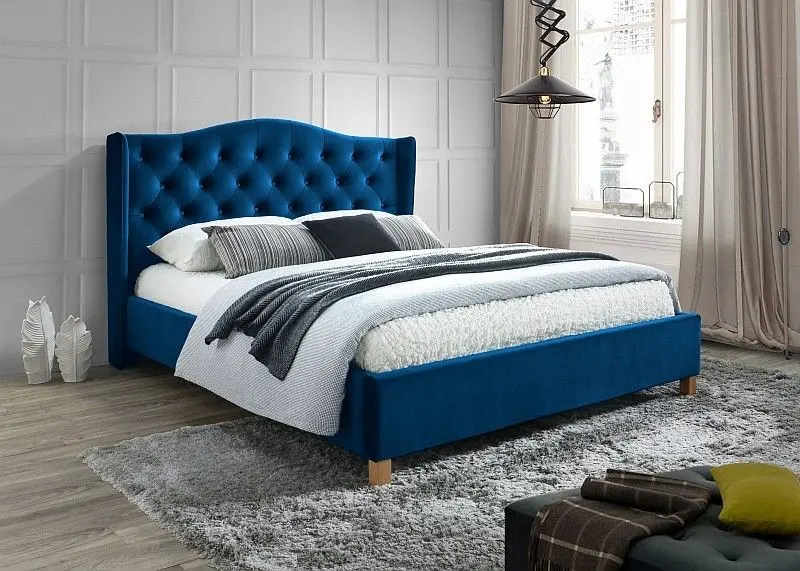 Pat Signal Aspen Velvet 160x200 (Navy Blue/Oak) - 4