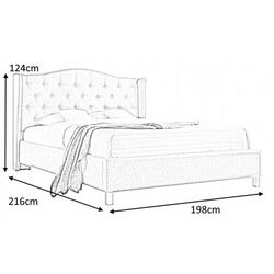 Кровать Signal Aspen Velvet 180x200 (Gray/Oak) Thumb