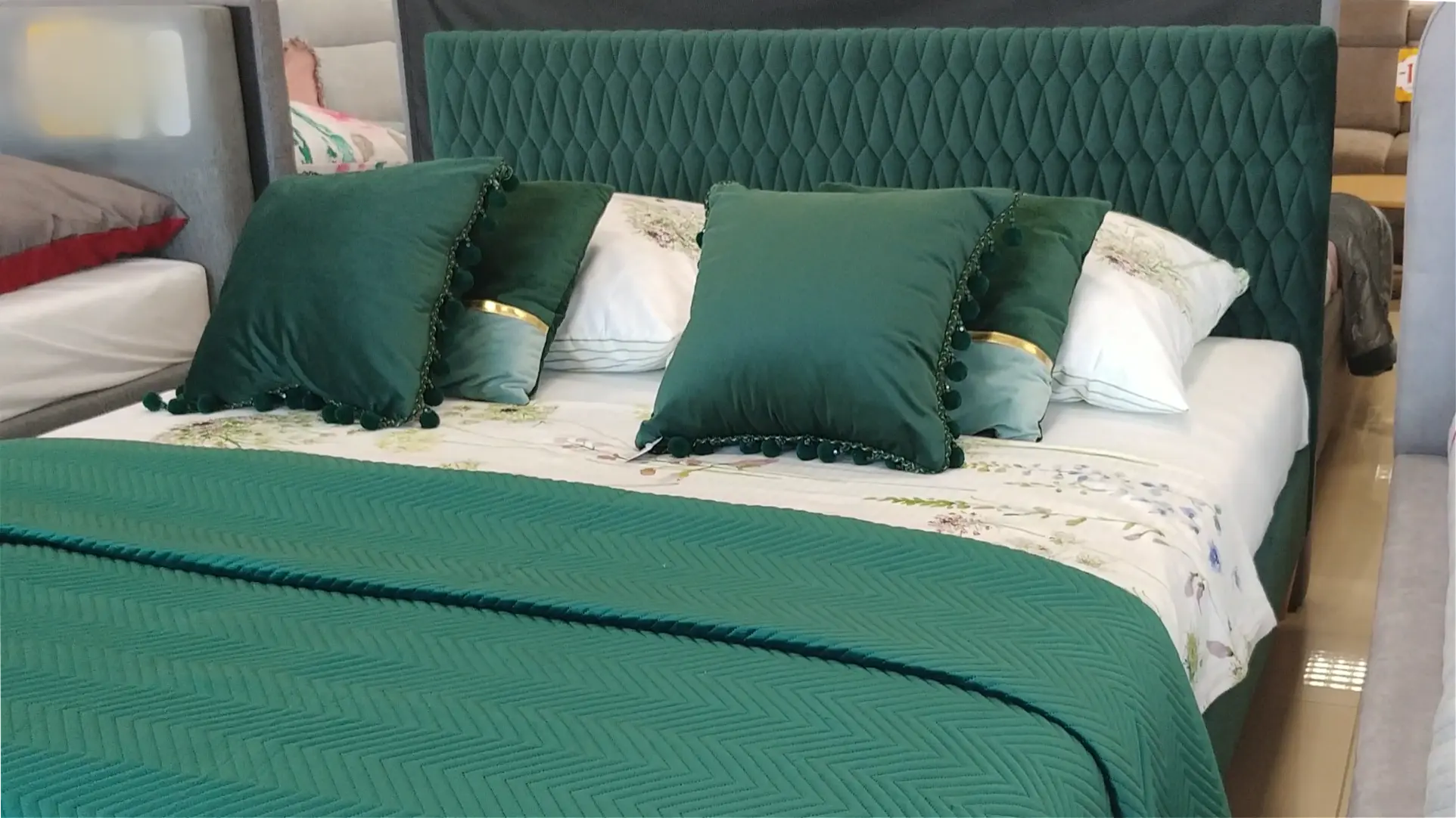 Pat Signal Azurro Velvet 180x200 (Green/Oak) - 3