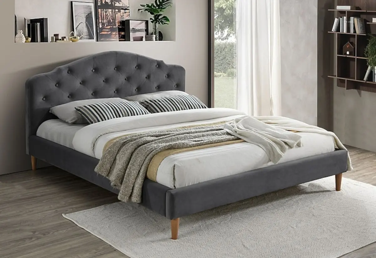 Pat Signal Chloe Velvet 160x200 (Gray/Oak)