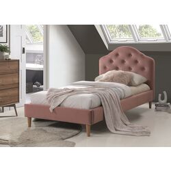 Кровать Signal Chloe Velvet 90x200 (Antique Rose/Oak)