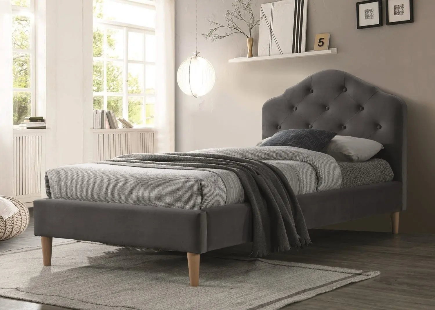 Pat Signal Chloe Velvet 90x200 (Gray/Oak)