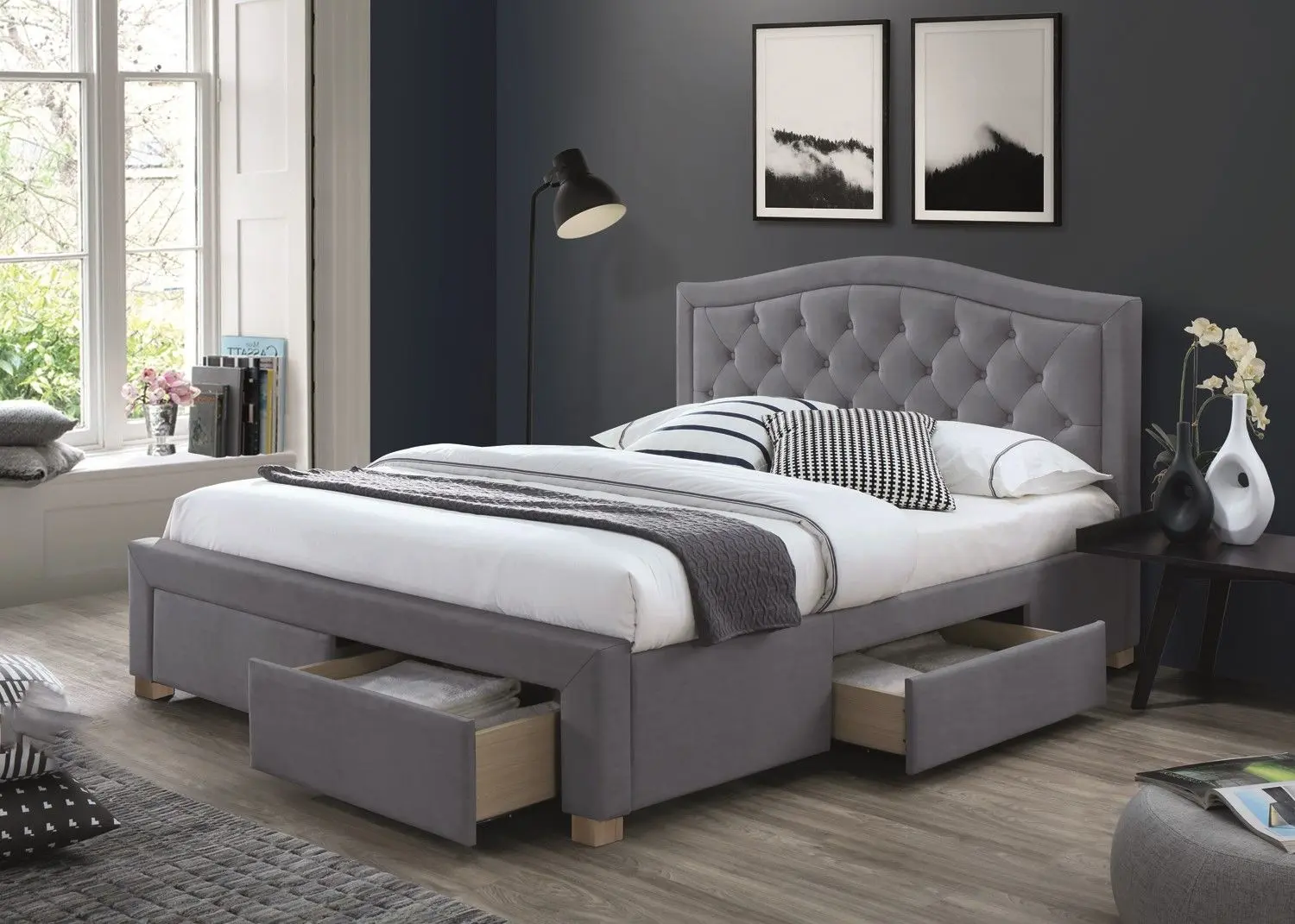 Pat Signal Electra Velvet 160x200 (Gray/Oak)