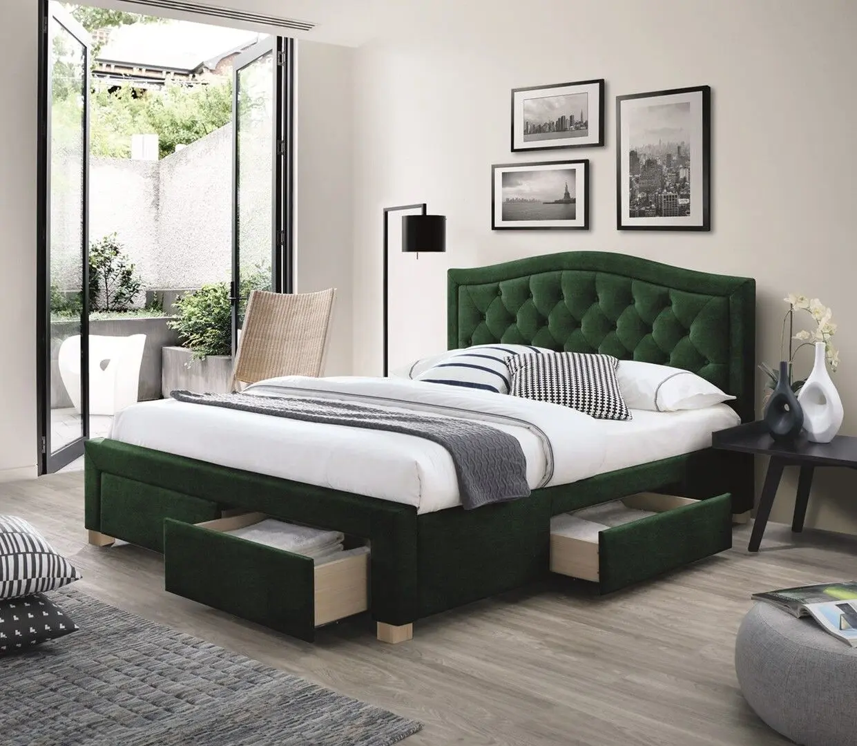 Pat Signal Electra Velvet 160x200 (Green/Oak)
