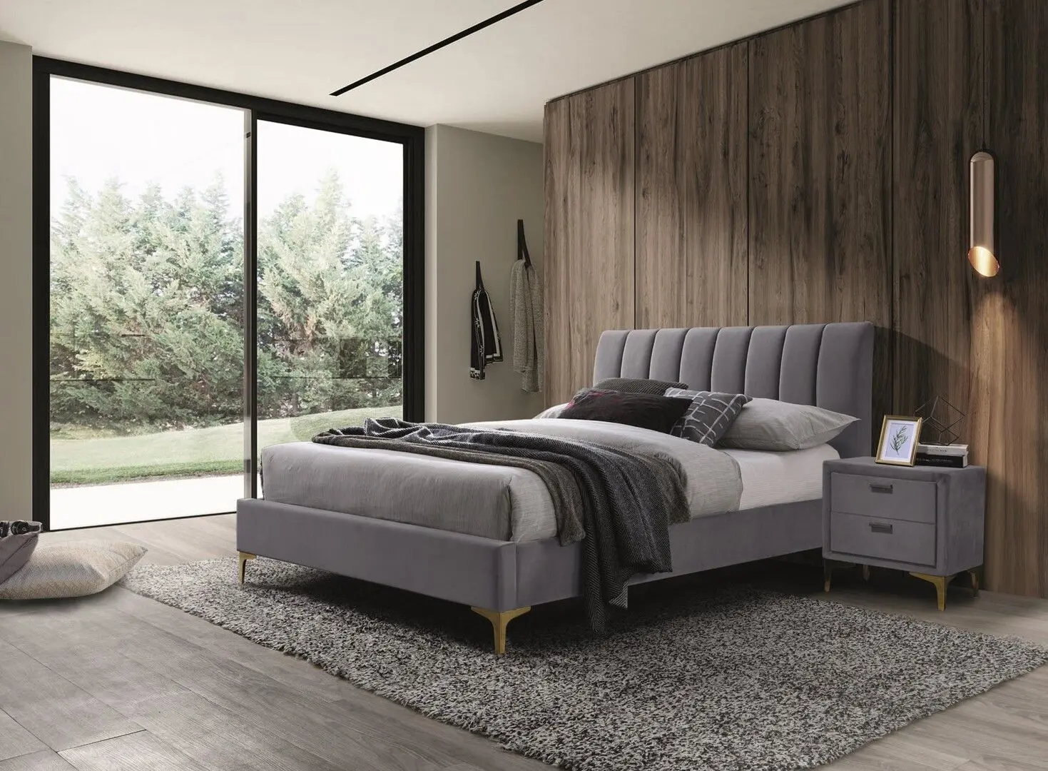 Pat Signal Mirage Velvet 160x200 (Gray/Gold)