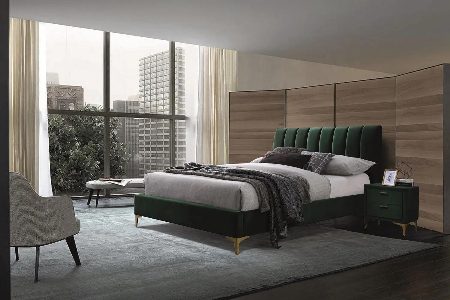 Pat Signal Mirage Velvet 160x200 (Green/Gold)