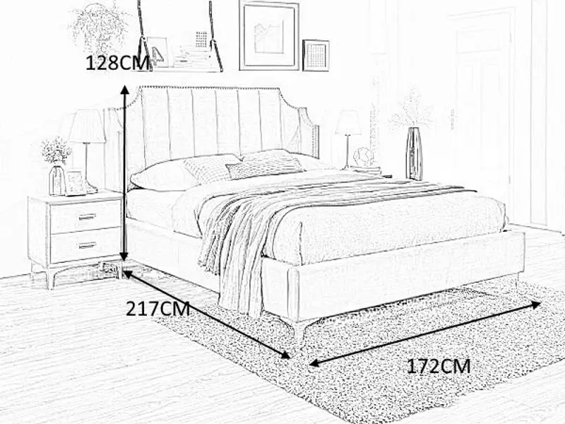 Кровать Signal Monako Velvet 160x200 (Gray/Gold) - 3