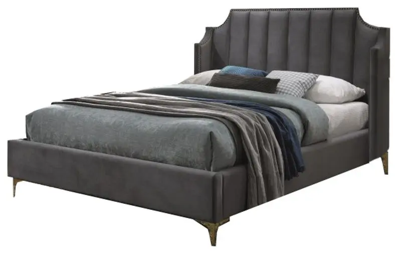 Кровать Signal Monako Velvet 160x200 (Gray/Gold)