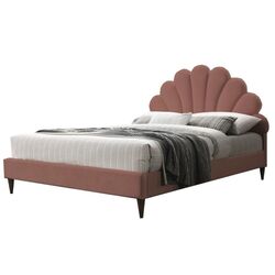 Кровать Signal Santana Velvet 160x200 (Antique Rose/Oak)