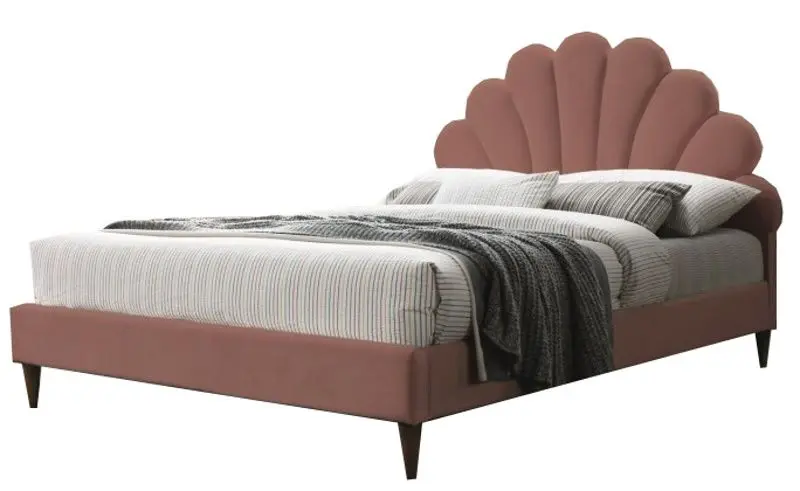 Кровать Signal Santana Velvet 160x200 (Antique Rose/Oak)