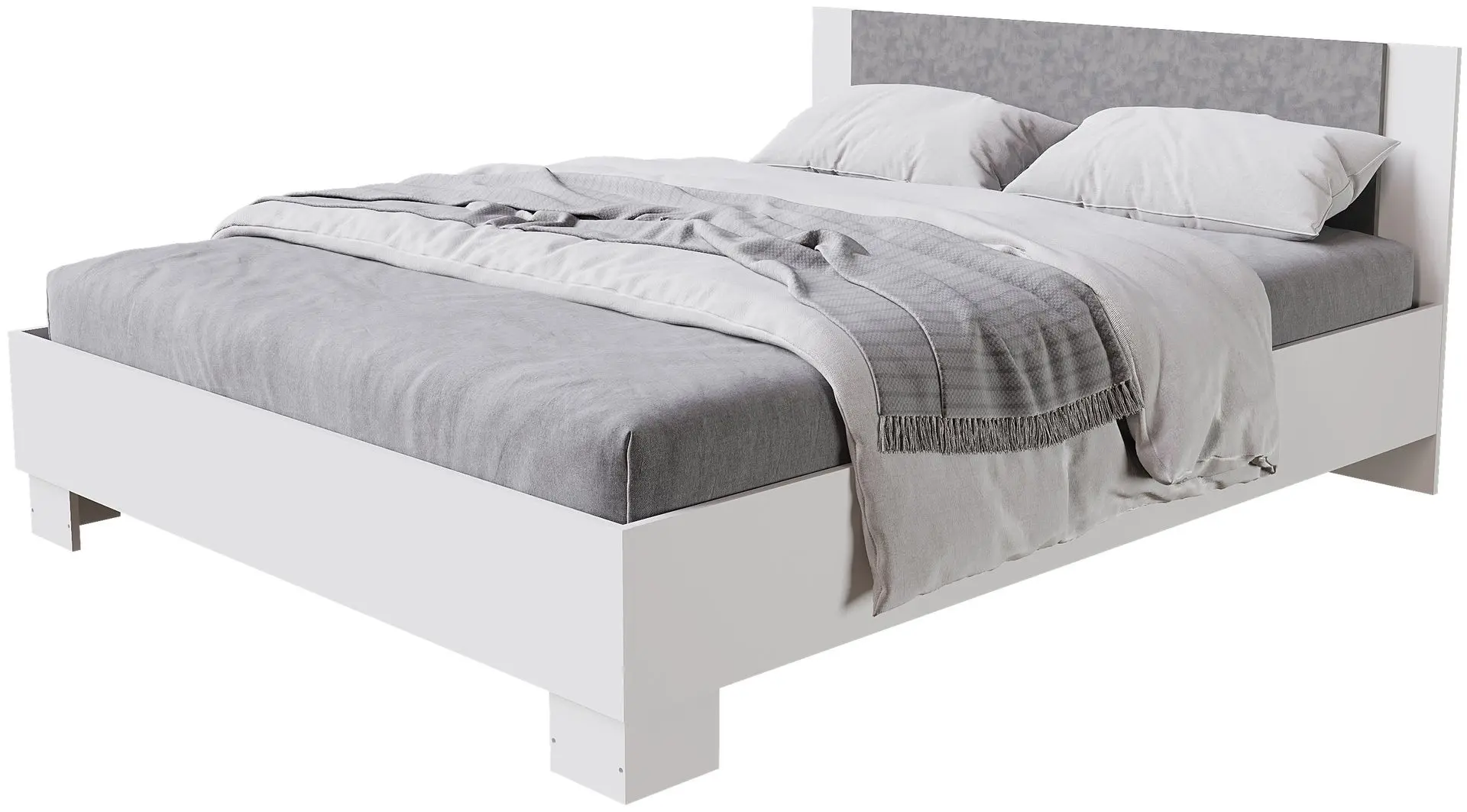 Pat Горизонт Nova 140x200 cu baza (White/Concrete)