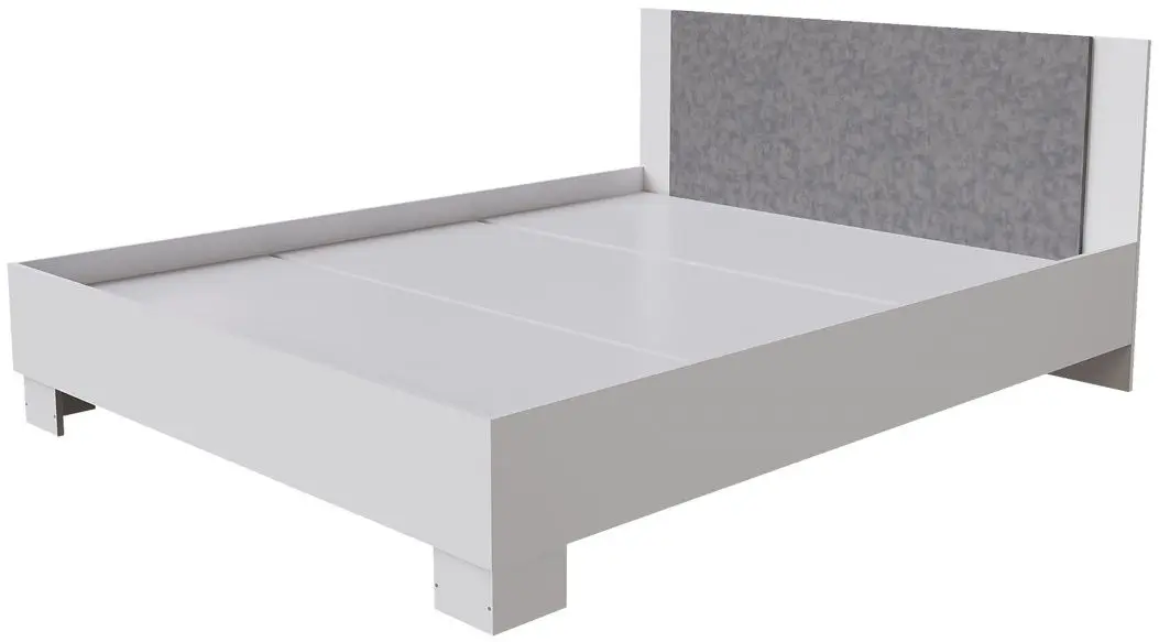 Pat Горизонт Nova 160x200 cu baza (White/Concrete)