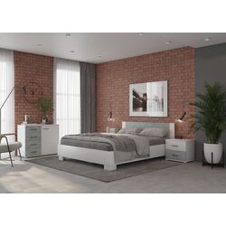 Pat Горизонт Nova 160x200 cu baza (White/Concrete) Thumb