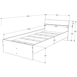 Pat Haaus Leco 90x200 (White/Blue) Thumb