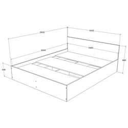 Кровать Haaus Malmo 160x200 (Anthracite/White Oak) Thumb