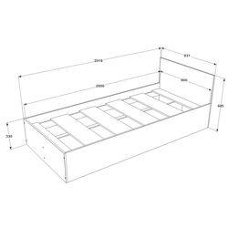 Кровать Haaus Malmo 90x200 (Anthracite/White Oak) Thumb