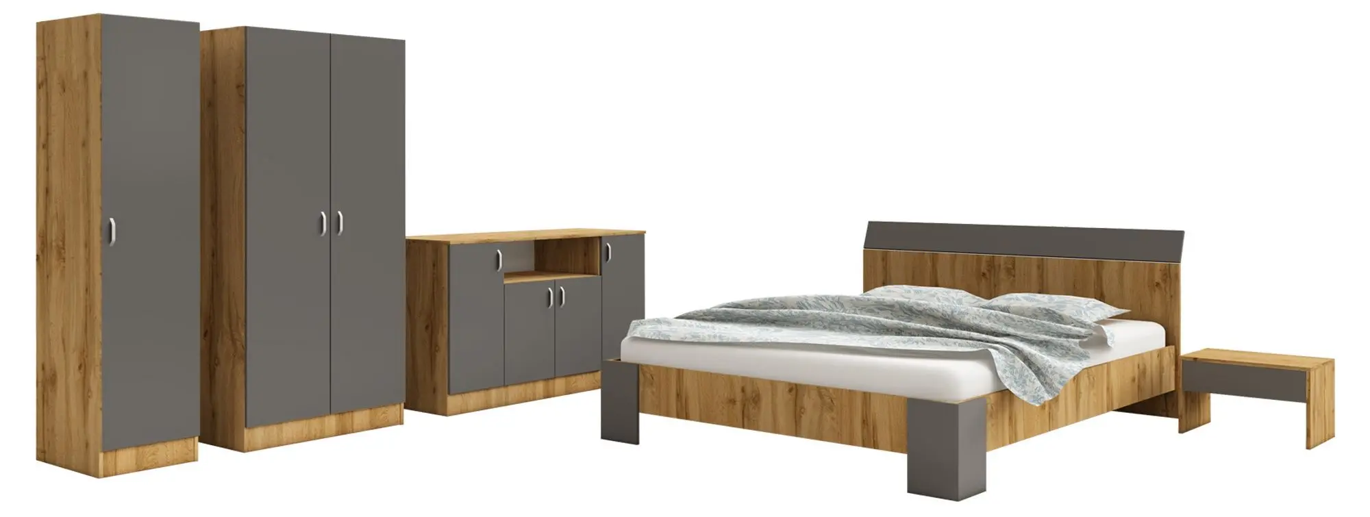 Pat Haaus Pedro 160x200 (Wotan Oak/Anthracite)