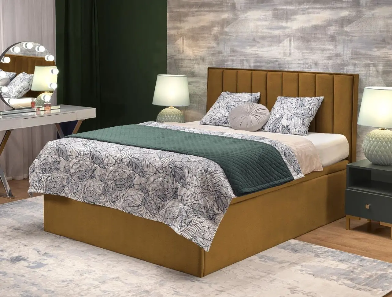 Кровать Halmar Asento подъемный механизм 160x200 Element 08 (Mustard)