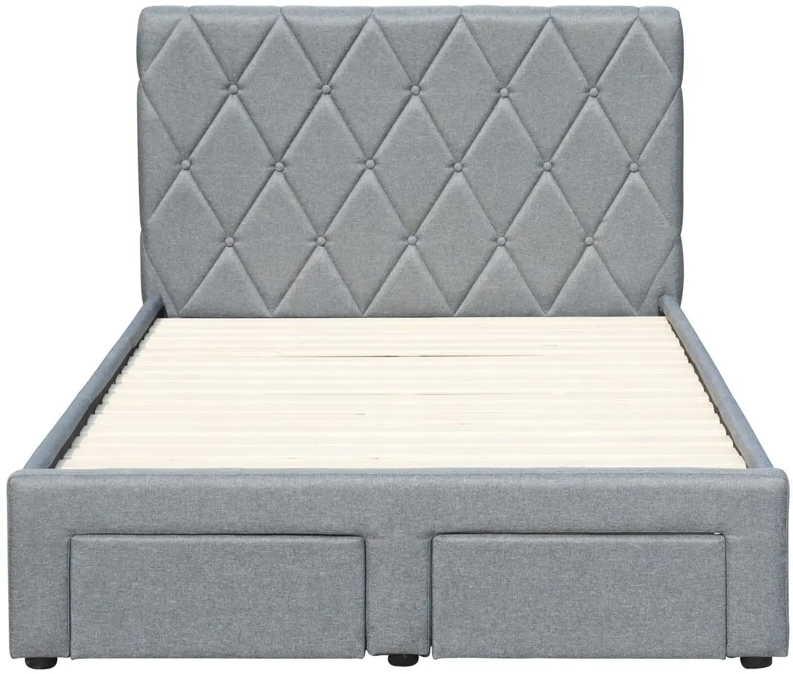 Pat Halmar Betina cu sertare 120x200 (Gray) - 3