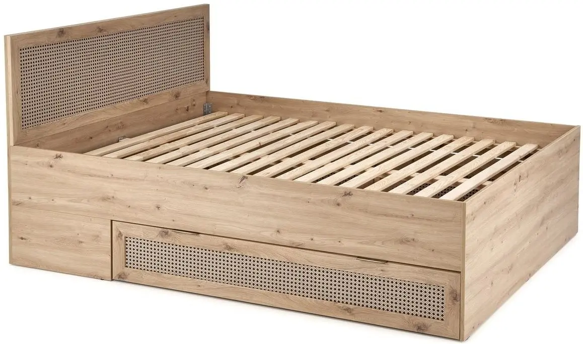 Кровать Halmar Borneo Loz 160x200 (Artisan Oak/Black)