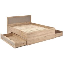 Кровать Halmar Borneo Loz 160x200 (Artisan Oak/Black) Thumb