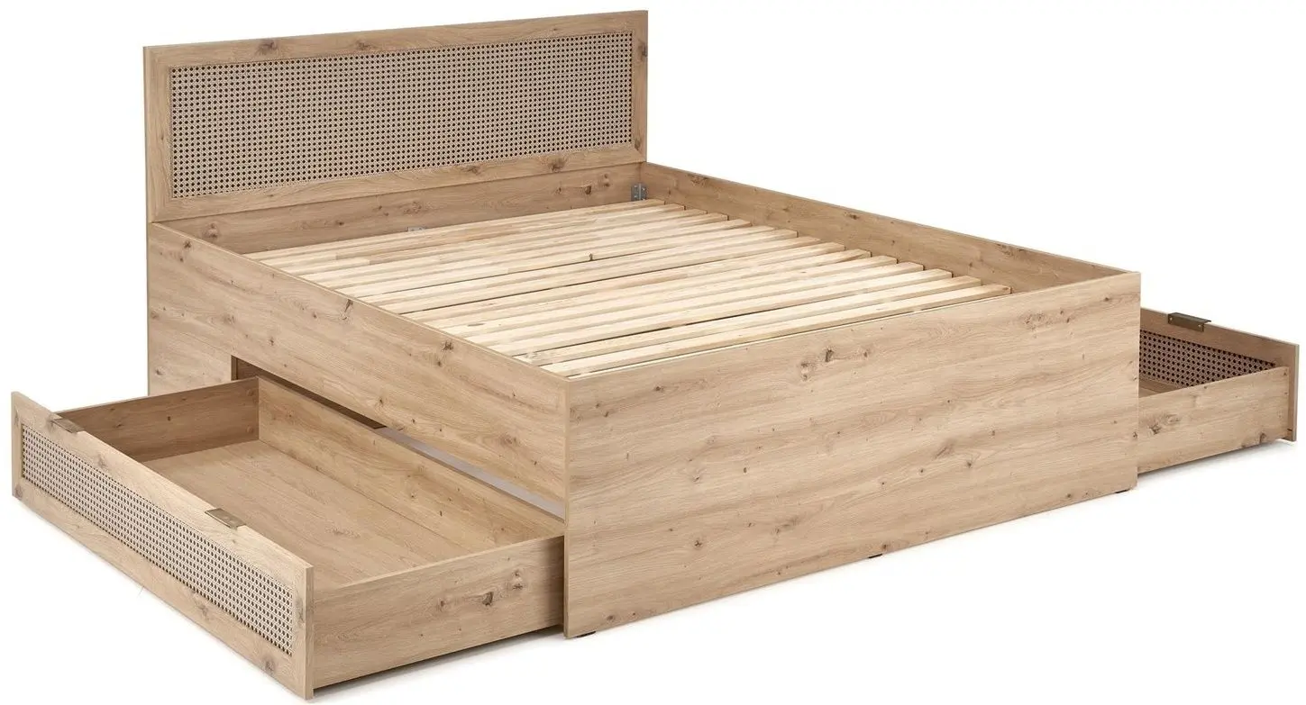 Кровать Halmar Borneo Loz 160x200 (Artisan Oak/Black)