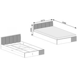 Pat Halmar CALI C16 cu mecanism de ridicare 160x200 (Artisan Oak/Black) Thumb