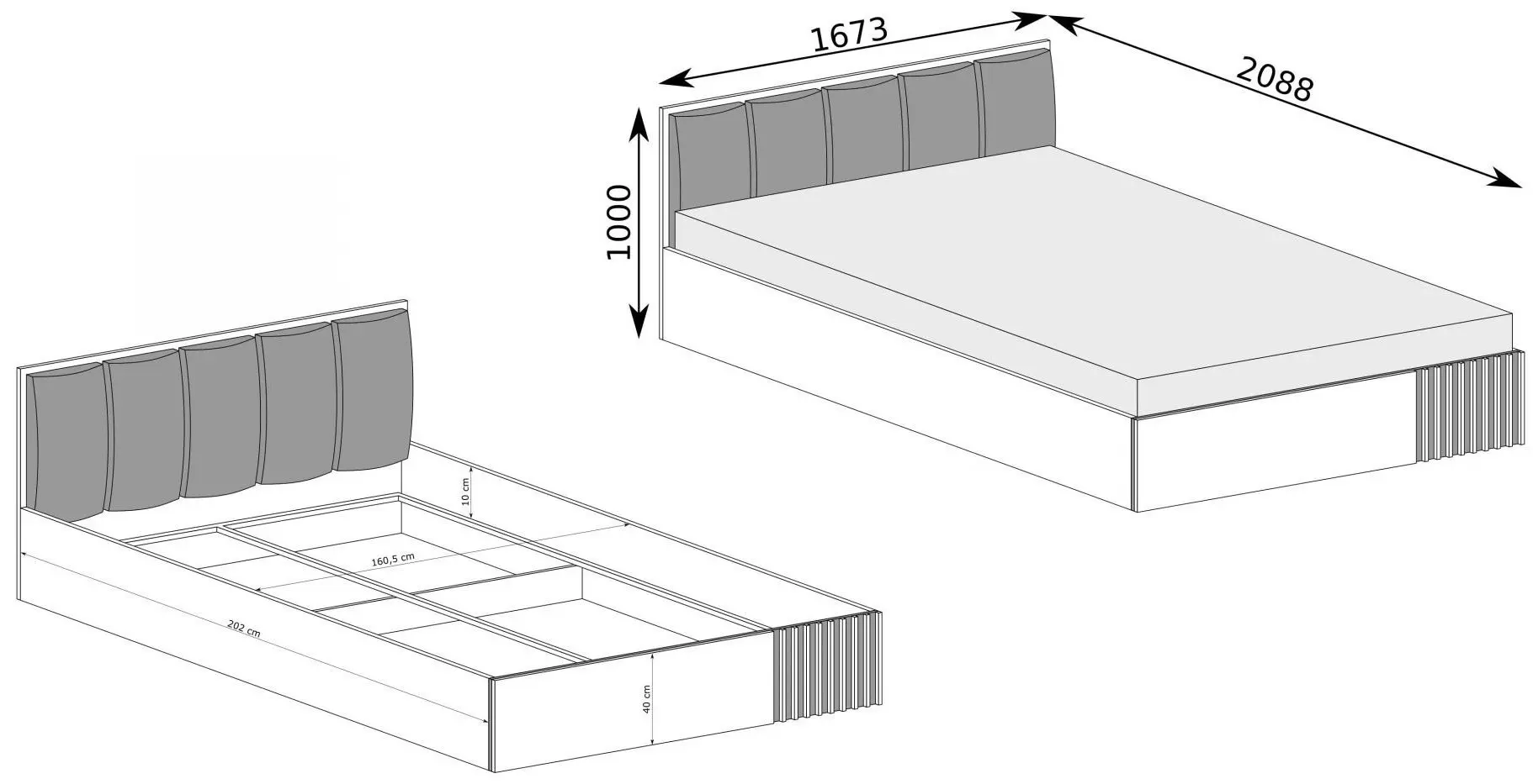 Pat Halmar CALI C16 cu mecanism de ridicare 160x200 (Artisan Oak/Black)