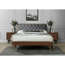 Кровать Halmar Cassidy 140x200 (Grey/Walnut)