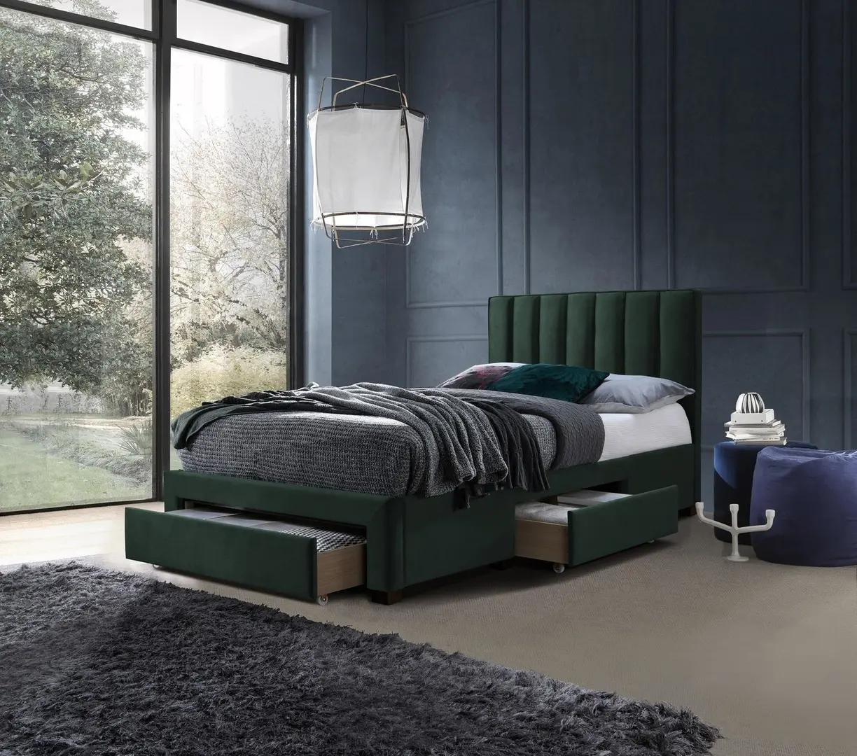 Кровать Halmar Grace 120x200 (Dark Green)