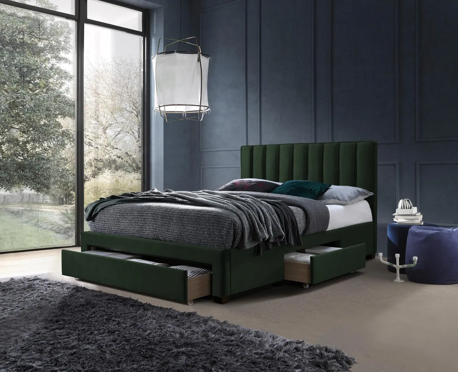 Кровать Halmar Grace 140x200 (Dark Green) - 5