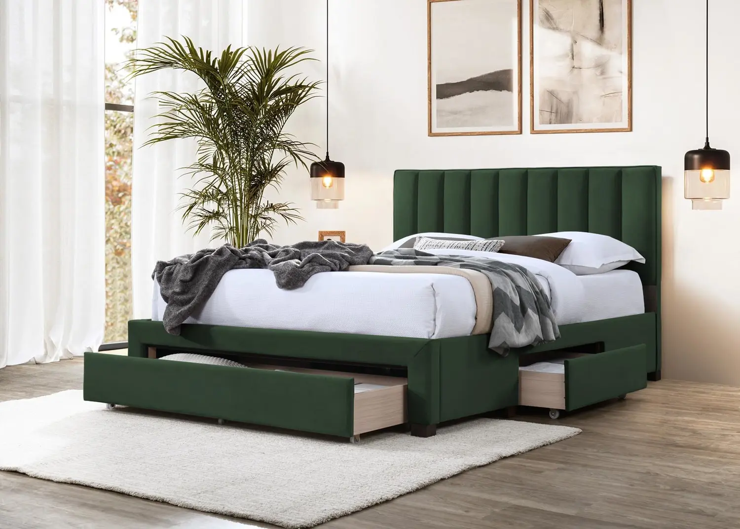 Кровать Halmar Grace 140x200 (Dark Green)