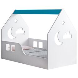 Pat-casuta Happy Babies House Cloud L01 70x140 (White/Blue) Thumb