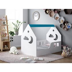 Pat-casuta Happy Babies House Cloud L01 70x140 (White/Blue)