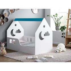 Pat-casuta Happy Babies House Cloud L01 70x140 (White/Blue) Thumb