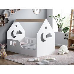 Pat-casuta Happy Babies House Cloud L01 70x140 (White/Light Pear) Thumb