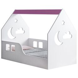 Pat-casuta Happy Babies House Cloud L01 70x140 (White/Pink) Thumb
