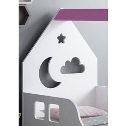 Pat-casuta Happy Babies House Cloud L01 70x140 (White/Pink) Thumb