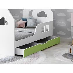 Кровать-домик Happy Babies House Cloud L02 с ящиком 70x140 (White/Pastel Green) Thumb