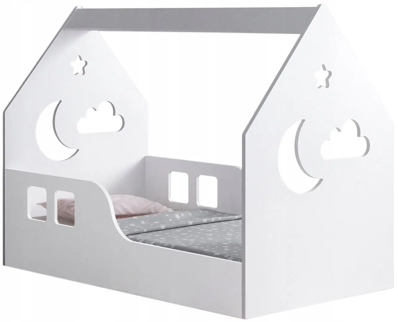 Pat-casuta Happy Babies House Cloud L03 80x160 (White)