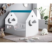 Pat-casuta Happy Babies House Cloud L03 80x160 (White/Blue)