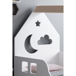 Pat-casuta Happy Babies House Cloud L03 80x160 (White/Light Pear) Thumb