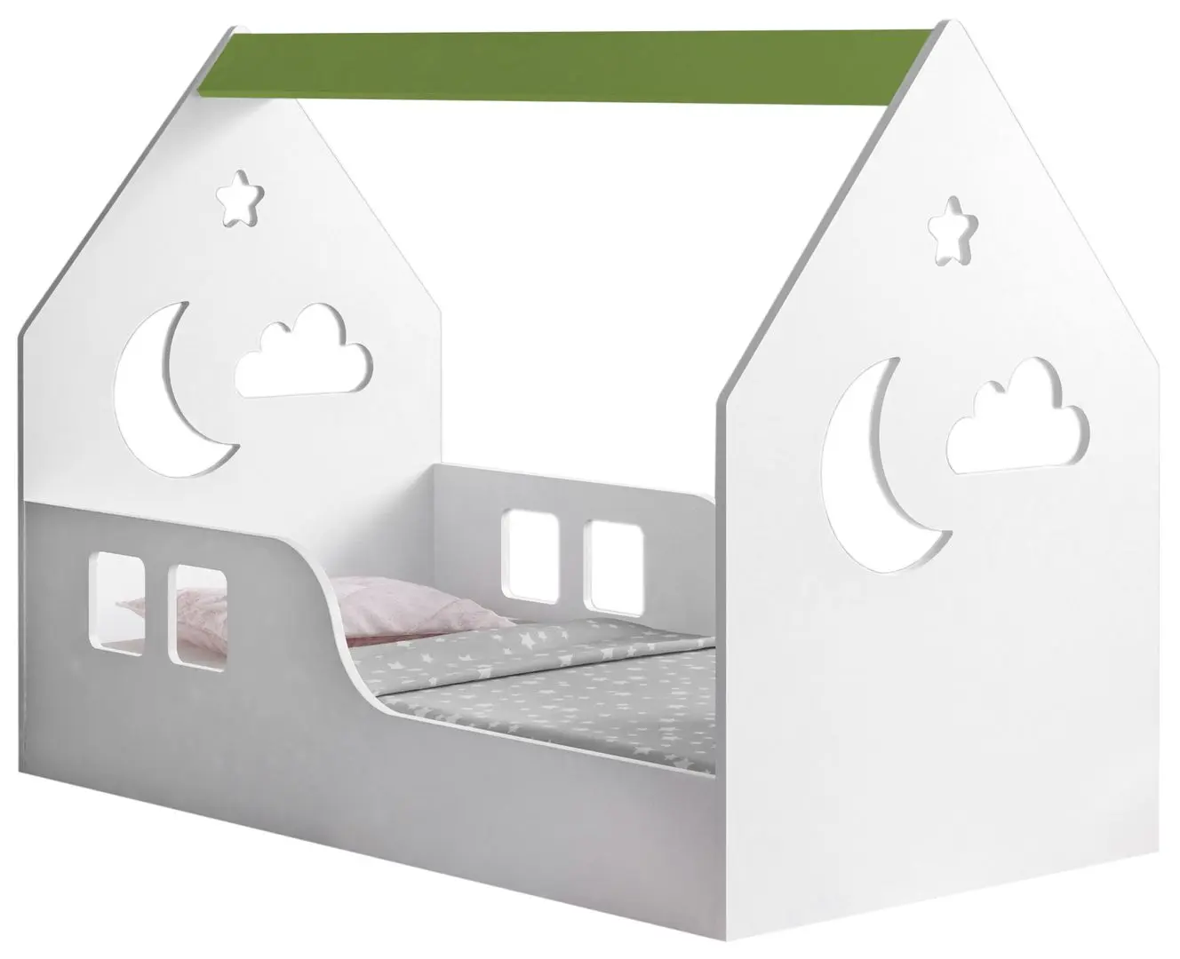 Кровать-домик Happy Babies House Cloud L03 80x160 (White/Pastel Green)