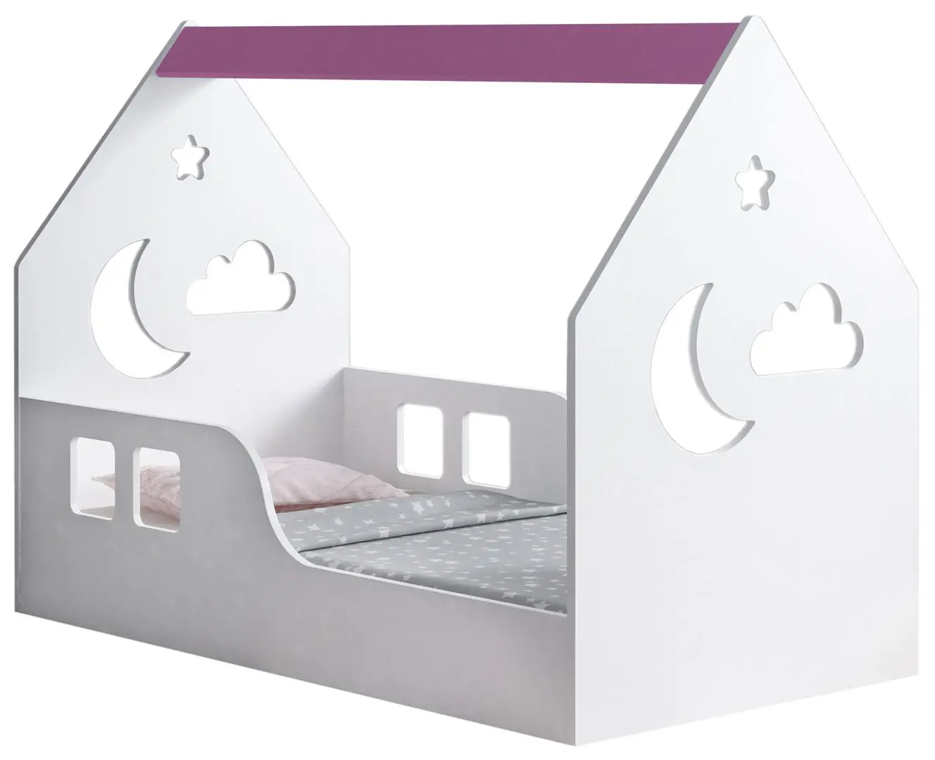 Кровать-домик Happy Babies House Cloud L03  80x160 (White/Pink)