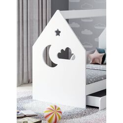 Pat casuta Happy Babies House Cloud L04 cu sertar 80x160 (White) Thumb