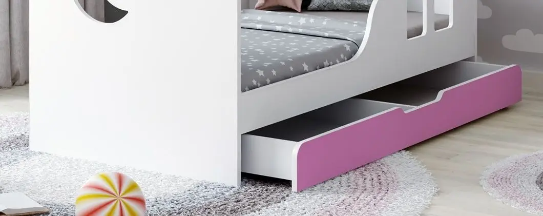 Кровать-домик Happy Babies House Cloud L04 с ящиком 80x160 (White/Pink)