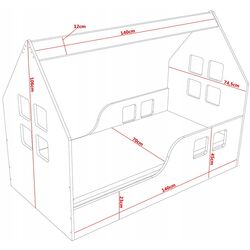 Кровать-домик Happy Babies House Heart L01 70x140 (White) Thumb